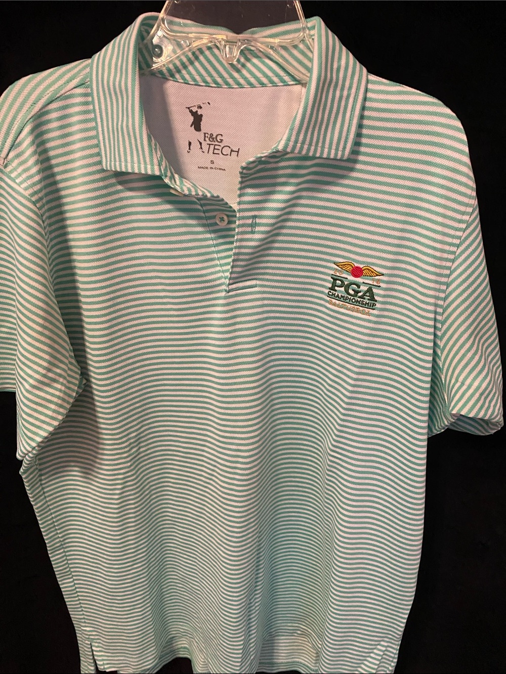 PGA Championship Mint & White Striped Polo Shirt